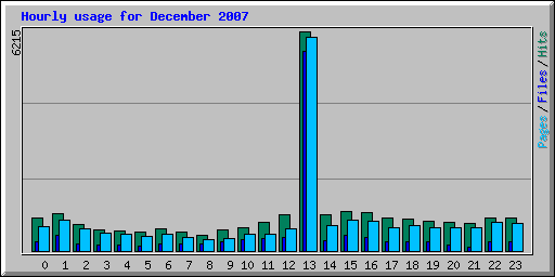 Hourly usage for December 2007