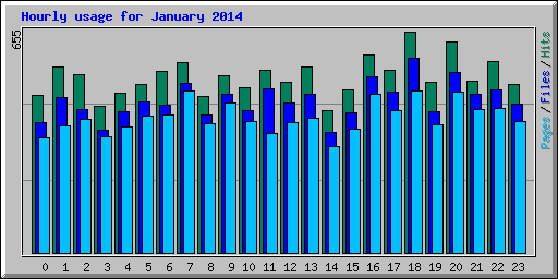 Hourly usage for January 2014