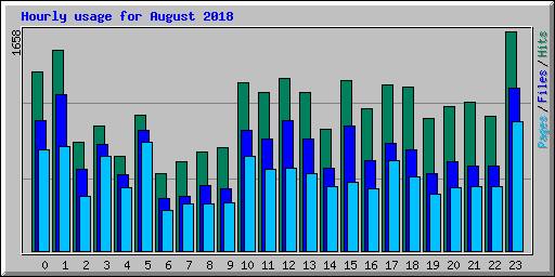 Hourly usage for August 2018